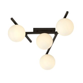 Wonderlamp Plaf&oacute;n de techo 4 luces n&oacute;rdico negro con posici&oacute;n modificable