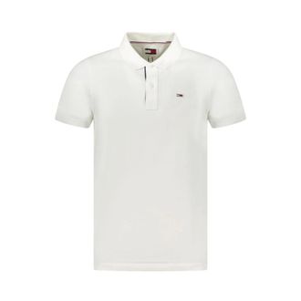 Tommy Hilfiger Tops, Heren, Wit, XL, Katoen, Wit Katoenen Poloshirt voor Mannen