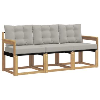 vidaXL Conjunto De Sof&aacute;s De Exterior 3 Pcs Blanco Y Gris Claro Vidaxl