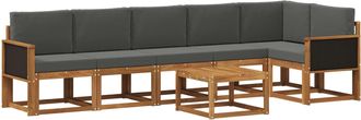 vidaXL Conjunto De Sof&aacute;s De Exterior 7 Uds. Natural Y Antracita Vidaxl