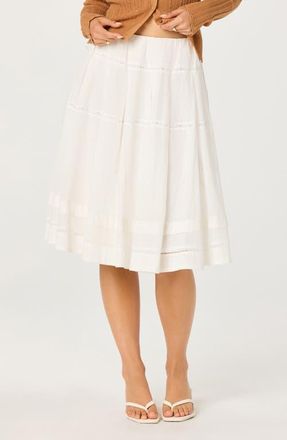 ASTR the Label Wrenlee Lace Trim Skirt in White at Nordstrom, Size X-Small