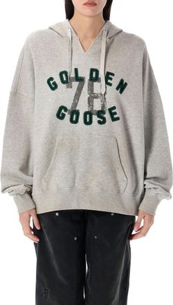 Golden Goose Grey Logo-Print Hoodie