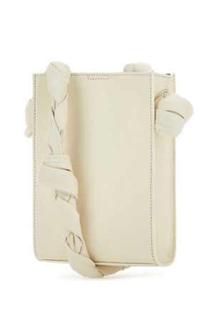 Jil Sander Womens Ivory Leather Tangle Shoulder Bag Eggshell Borse A Tracolla