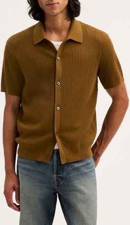 Madewell Button-Up Sweater Polo in Weathered Olive at Nordstrom, Size Xx-Large