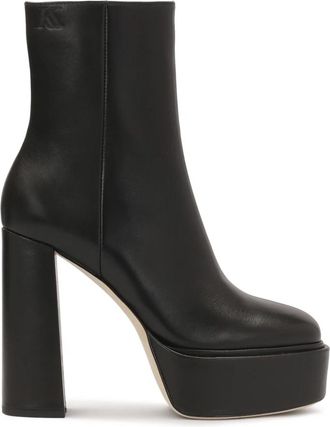 Kazar Zwarte hak- en plateau laarzen - Dames - Laarzen met Hak - Zwart - 39 EU - Leer - Schoenen