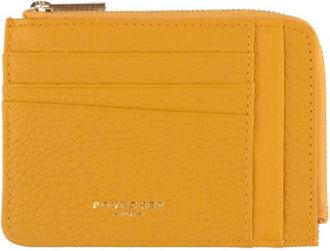 Pourchet Platte Munt-/Kaarthouder - Dames - Portefeuilles - Geel - ONE Size - Leer - Accessoires