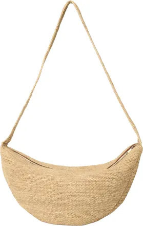 Ibeliv Womens Crossbody Bag Luna Beige Raffia Satchels & Cross Body