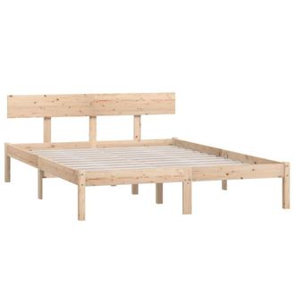 Berkfield Home Modern Bed Frame Solid Wood 120x190 cm Small Double in Light Tan