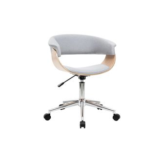 Miliboo Miliboo - Sill&oacute;n De Escritorio Moderno Tejido Gris Y Madera Clara Oktav