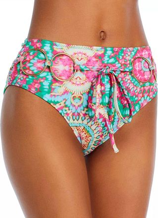 Ramy Brook Kimber Bikini Bottoms In Green/ Pink