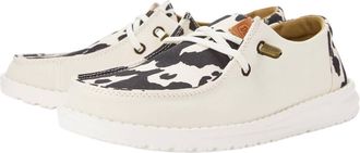 Hey Dude Womens Wendy Animal Print Comfort Shoes In White/black