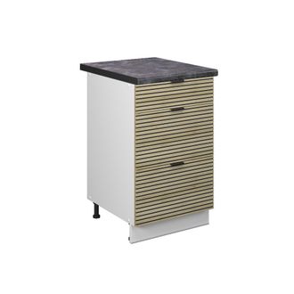 Vicco Mueble Bajo De Cocina Fame-line, Panel De Roble, 50 Cm, Et Antracita
