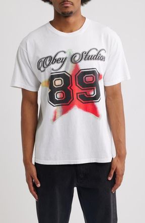 Obey Varsity Star Graphic T-shirt in White at Nordstrom, Size X-Large