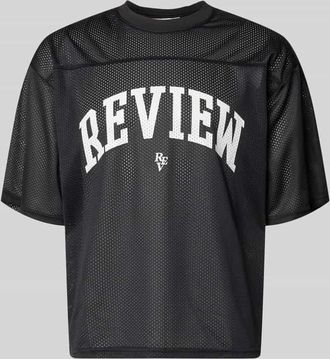 Review T-Shirt aus Mesh mit Logo-Print in Black, Gr&ouml;&szlig;e XXL