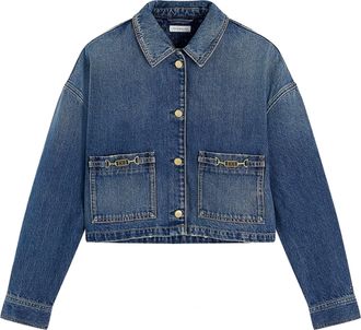 Tommy Hilfiger Faded Blue Cropped Jacket Denim Jacket