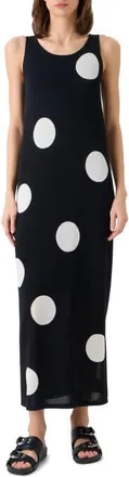 Akris Polka Dot Intarsia Sweater Dress in Black-Cream at Nordstrom, Size 12