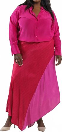 Bl^nk London Angela Skirt - Plus Size In Red/pink