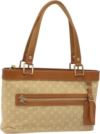 Louis Vuitton Lucille Handbag Mini Lin Beige Canvas Bag (Pre-Owned)