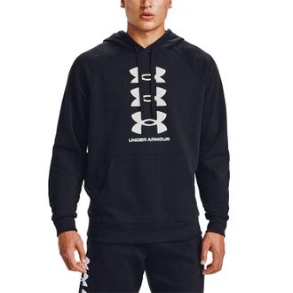 Under Armour Rival Fleece Multilogo Logo Hoodie Black 1357094-001