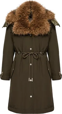Moncler Moncler Halicte Long Down Parka, Women, Green, Size: 00