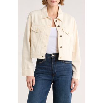 Alice & Olivia Chloe Relaxed Boxy Crop Denim Jacket in Natural at Nordstrom Rack, Size X-Large