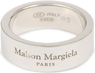 Maison Margiela Anello con logo - Argento