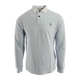 Stone Island Polo van Katoen met Elastaan - Heren - Tops - Blauw - Maat: S Katoen