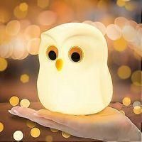 OEM Luz Nocturna Led Para Ni&ntilde;os Y Beb&eacute;s, Sin Piezas Peque&ntilde;as, L&aacute;mpara T&aacute;ctil Recargable Con Brillo Ajustable, Lindo B&uacute;ho Colorido, Regalo Ideal Para Favor