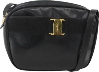 Ferragamo Pre-owned Schoudertas - Dames - Vintage Schoudertas - Zwart - ONE Size - Leer - Vintage