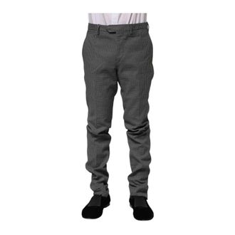 Bencivenga Slim-fit Trousers, male, Black, S, Checkered SlimFit Trousers