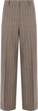 PESERICO Dames, Broeken, Bruin, Maat: 3XL Wol