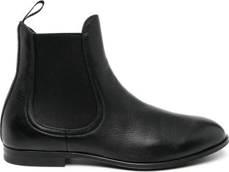 Bally Black Minimalist Elastic Panel Suede Ankle Boots