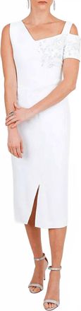 Antonio Berardi Off Shoulder Embroidered Dress In Optic White
