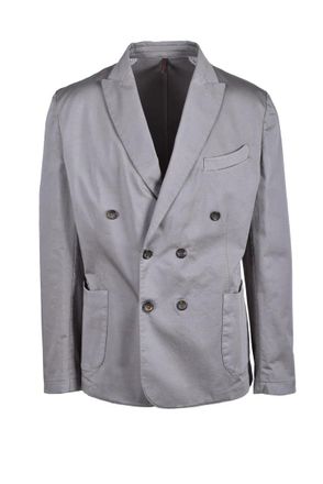 Laboratori Italiani Double-Breasted Turquoise Jacket with Classic Lapel