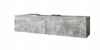OEM Mueble Para Tv De 140 Cm, 2 Puertas, Sin Tiradores, Mate, De Pie/colgante, De Hormig&oacute;n, Con Led