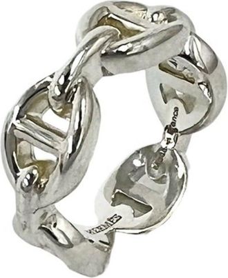 Herm&egrave;s Silver Silver 925 Band Ring (Pre-Owned)