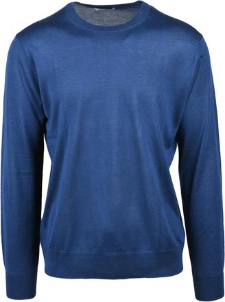 Ballantyne Blue Silk-Cashmere Crewneck Sweater
