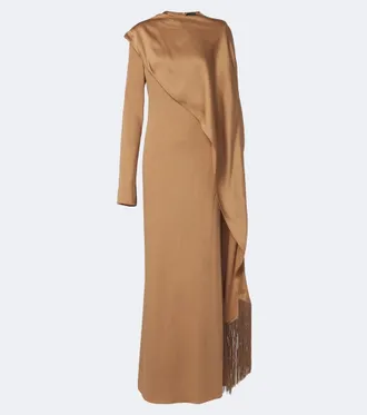 Taller Marmo Mounia caped cr&ecirc;pe cady gown