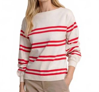 Southern Tide Zayla Stripe Top In Sand White
