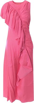 Ulla Johnson Elegante Gedrapeerde Maxi Jurk - Dames - Feestkleedjes - Roze - XS - Polyester - Kleedjes