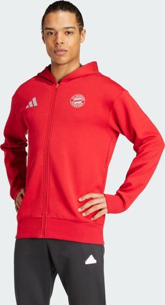 adidas adidas Performance Mens FC Bayern Anthem Jacket - Red Cotton - Size X-Small