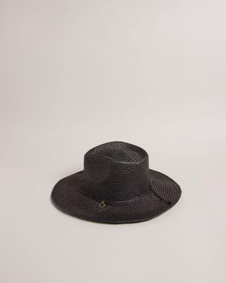 Ted Baker Womens Straw Cowboy Hat in Black, Kyloa