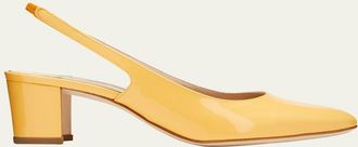 Manolo Blahnik Allurasan Patent Slingback Pumps