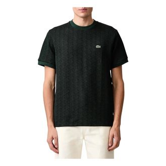 Lacoste Monogram Jacquard T-shirt - Heren - Tops - Groen - Maat: M Katoen