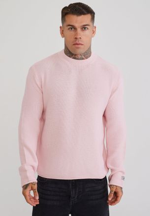 Siksilk Mens Pink Knitted Sweater XXL