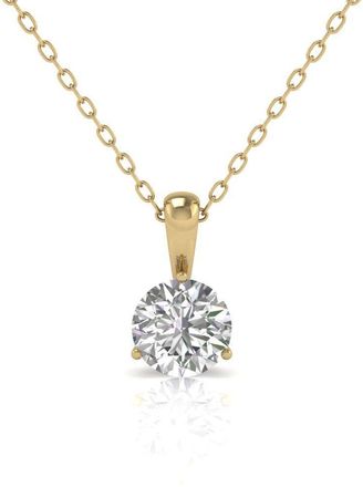 Diana M. Jewels Diana M Lab 14KT YG 1.50ct Three prong Martini Pendant