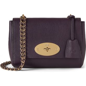 Mulberry Lily Grained Leather Shoulder Bag in Deep Aubergine at Nordstrom