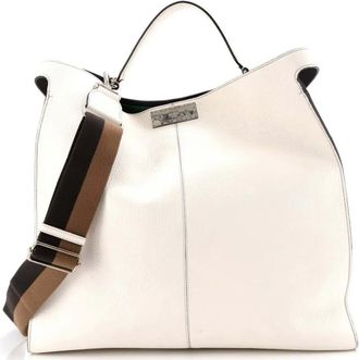 Fendi Peekaboo X-Lite Fit Bag Leather Large tote bag - Bianco