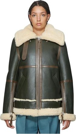 Acne Studios Long Raf Shearling Jacket - female - Acne Studios - Faux Fur & Shearling Jackets - Green - 2XS - Jackets
