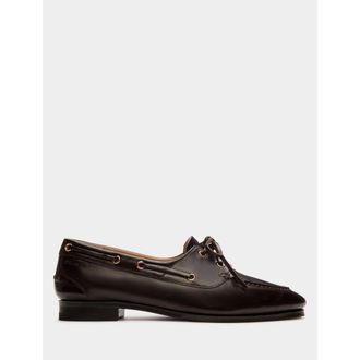 Bally Plume Moccasin in Dark Leather in Brown at Nordstrom, Size 36.5